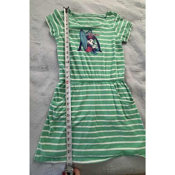 Disney Girl's Aulani Resort Minnie Mouse Green White Striped Dress Sz XL - Picture 4 of 8